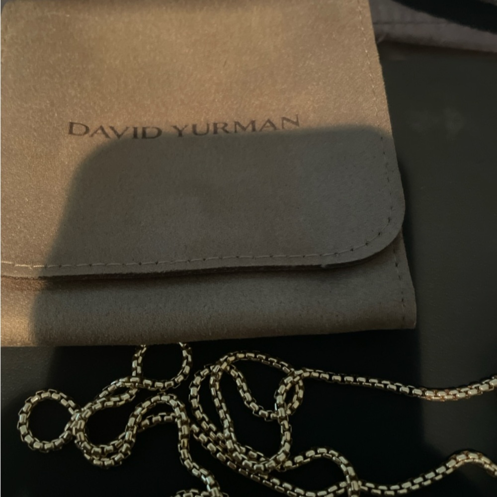 NEW W TAG - 18k David YURMON 2.7mm gold box chain necklace. 24in Neiman Marcus